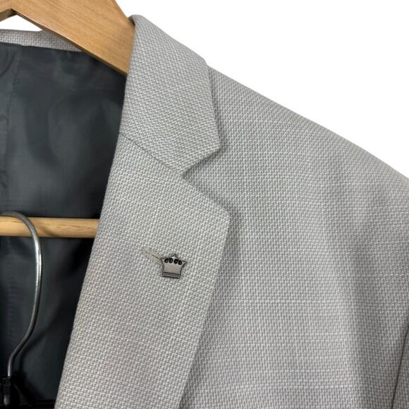 Louis Philippe Mens Gray 3 Piece Stretch Suit Pants Vest Set 2 Button sz 40 - Picture 4 of 16